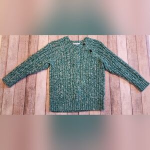 Janie & Jack Green Marbled Cable Knit Sweater Boys Size 4